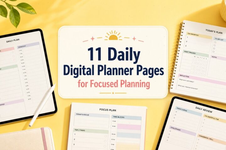 11 Daily Digital Planner Pages for Focused Planning
