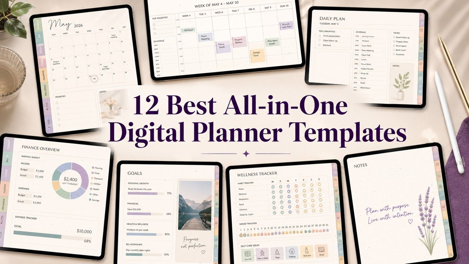 12 Best All-in-One Digital Planner Templates for Easy Planning
