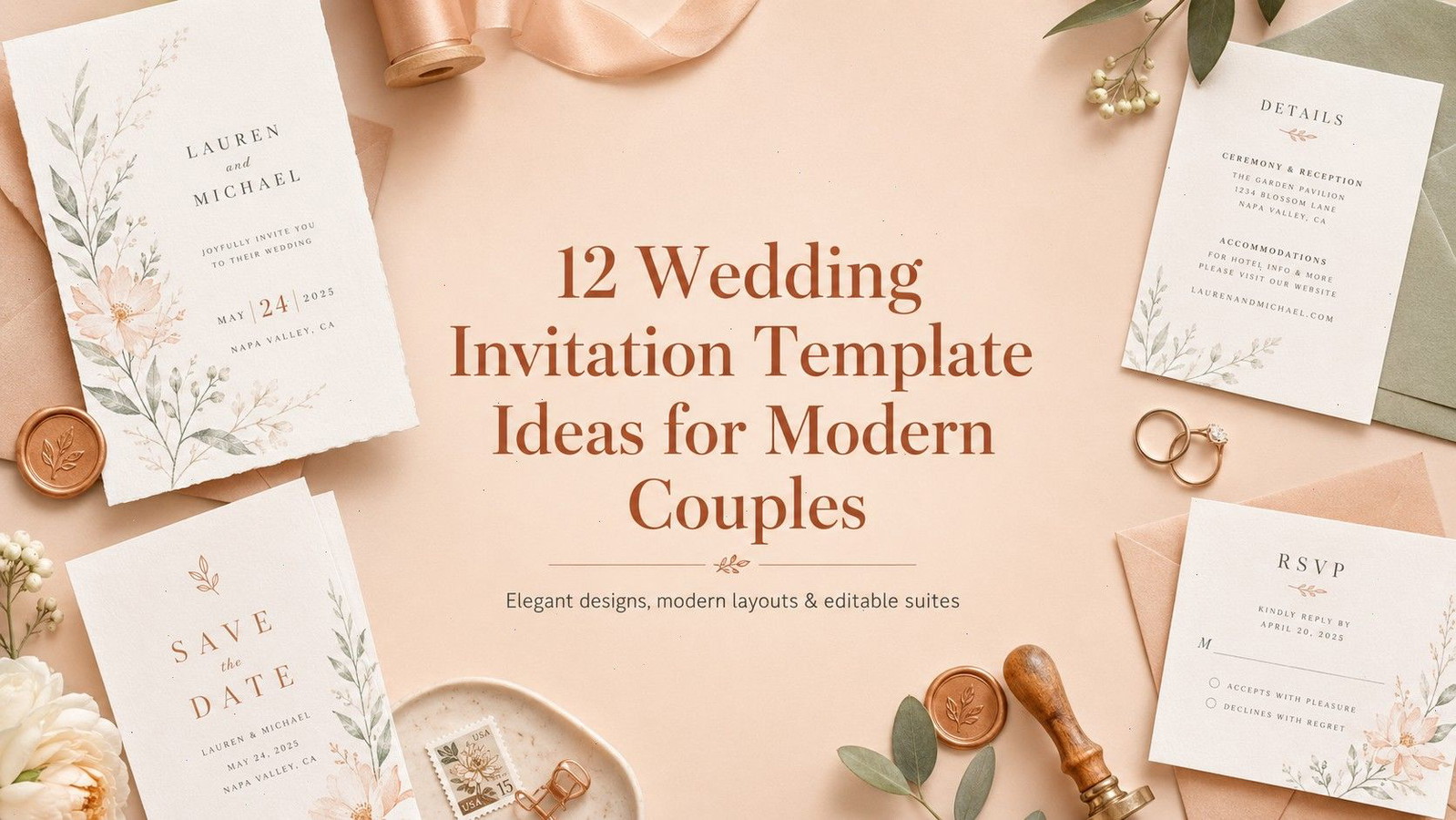 12 Wedding Invitation Template Ideas for Modern Couples