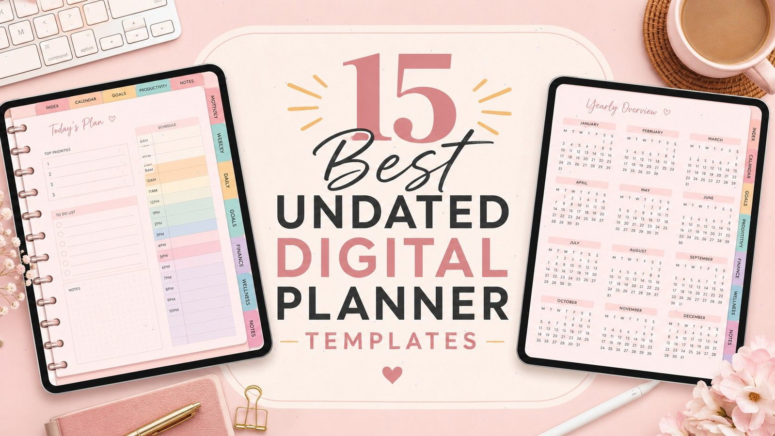15 Best Undated Digital Planner Templates for Flexible Planning