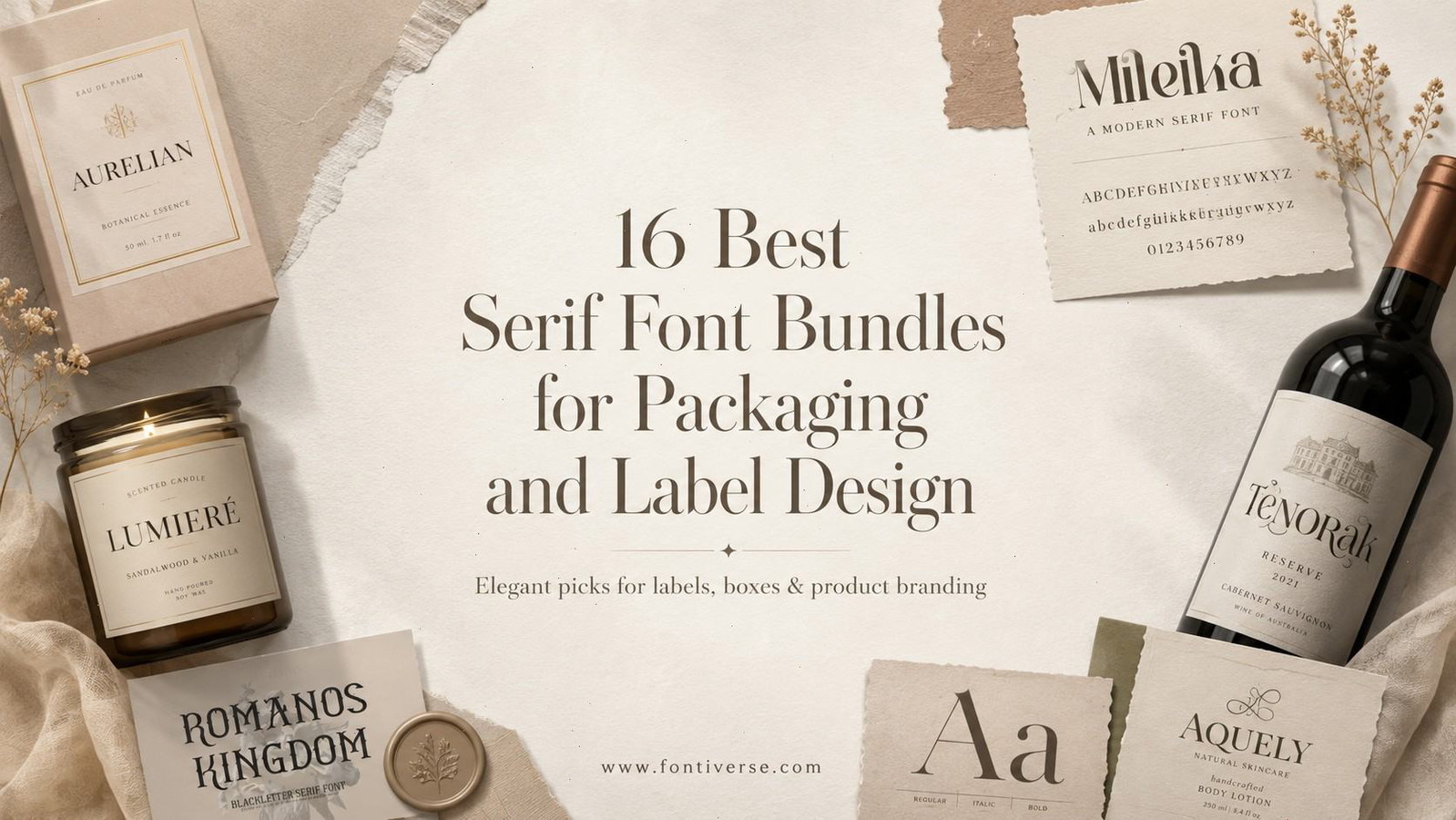 16 Best Serif Fonts Bundle for Packaging and Label Design