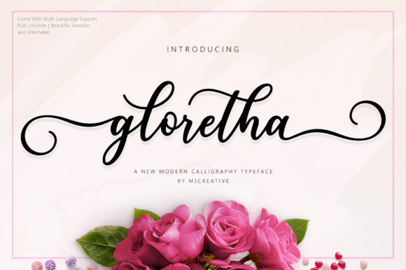 Calligraphy Fonts: 10 Stunning Picks for Elegant Designs 20 1 Gloretha Preview 1 580x386 1