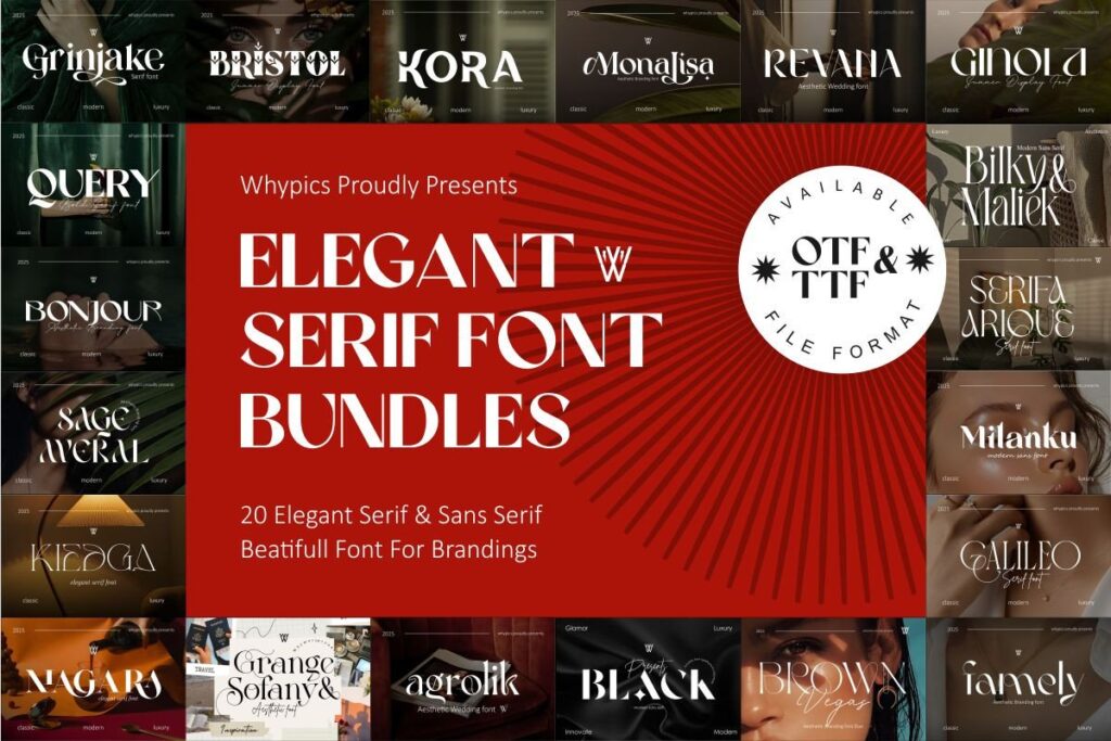 16 Best Serif Fonts Bundle for Packaging and Label Design 12 20 ELEGANT THUMBNAIL BUNDLES