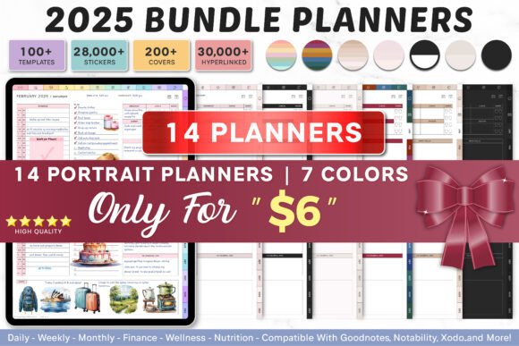 13 Best Digital Planner Bundles for Effortless Daily Planning 26 2025 Bundle Digital Planner Goodnotes Graphics 109402673 1 1 580x387 1