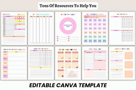 Top 10 Printable ADHD Planner Templates: Life-Changing Picks 19 2026 ADHD Planner for Kids Canva Graphics 140815255 2 580x386 1