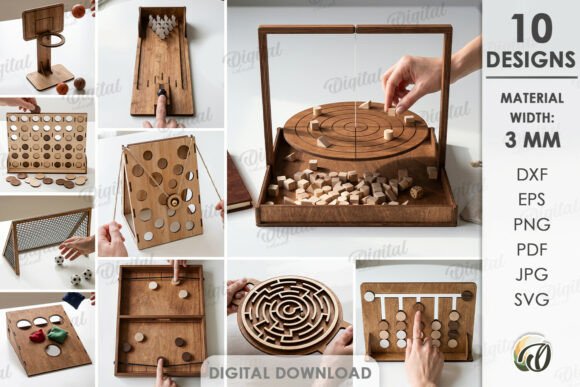 Wood Laser Cut Ideas: 45 Creative Projects Worth Making 53 3D Board games Bundle Laser cut Laser Cutting 152124843 1 1 580x387 1