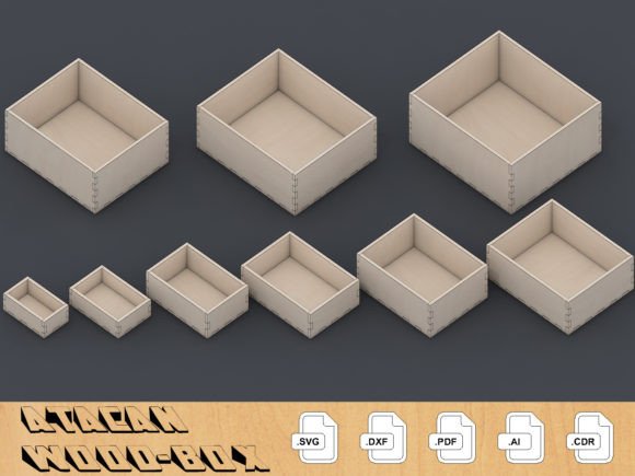 Laser Cut Files for Glowforge Projects: 25 Best Picks 14 6mm Box Set Laser cutting File SVG DXF Graphics 60987561 1 1 580x435 1