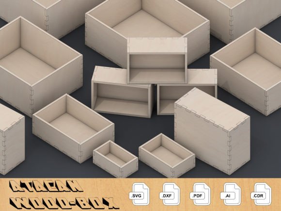 Laser Cut Files for Glowforge Projects: 25 Best Picks 15 6mm Box Set Laser cutting File SVG DXF Graphics 60987561 3 580x435 1