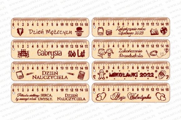 Laser Cut Teacher Appreciation Gifts: 45 Personalized Ideas 53 Personalized laser cut wooden rulers with names and messages for various occasions.