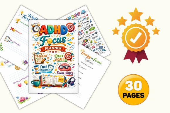 12 Printable ADHD Planner Templates for Better Focus 17 ADHD Focus Planner Graphics 142095935 2 580x386 1