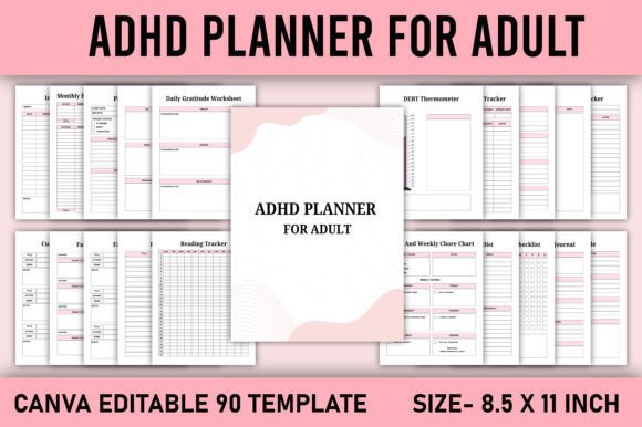 10 Best ADHD Planner Templates for Adults 13 ADHD Planner for Adult Canva Template Graphics 87098679 1 1 580x386 1