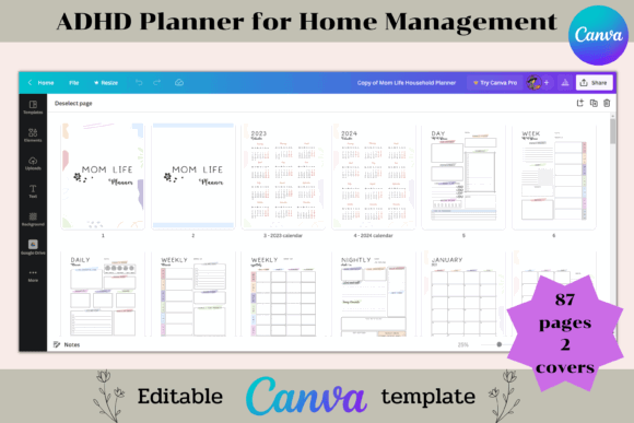 Top 10 Printable ADHD Planner Templates: Life-Changing Picks 15 ADHD Planner for Home Management Graphics 40728385 2 580x387 1