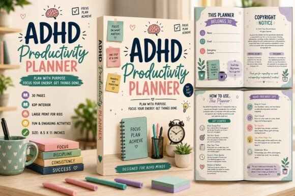 12 Printable ADHD Planner Templates for Better Focus 8 ADHD Productivity Planner Graphics 151235342 1 1 580x386 1