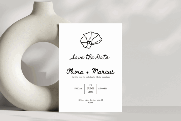 14 Editable Wedding Invitation Templates for Modern Couples 18 Minimalist wedding invitation with floral design and elegant typography.