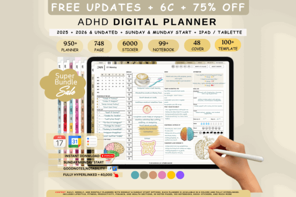 12 Best Digital Planner Templates for GoodNotes and iPad 2 All In One Digital Planner To Organize Graphics 128732289 1 1 580x387 1