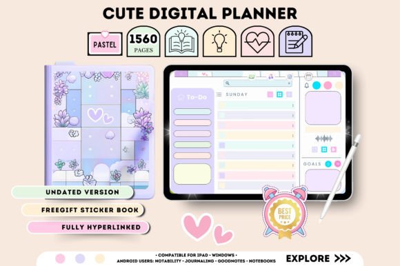 Weekly Digital Planner Templates: 10 Best Picks for 2026 18 Colorful digital planner with pastel design and weekly layout for time management.