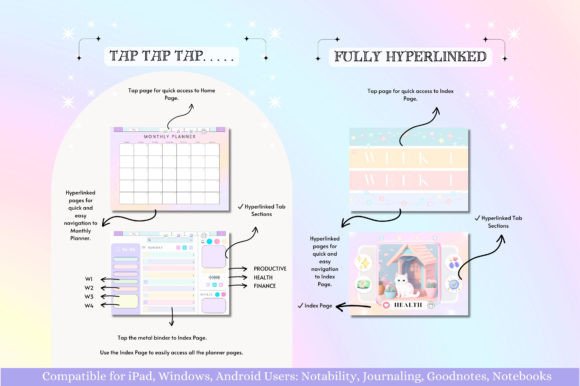 Weekly Digital Planner Templates: 10 Best Picks for 2026 19 Colorful digital planner template showcasing monthly and weekly planning sections with hyperlinks.