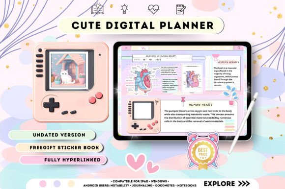 Digital Planner Templates: 15 Best Designs for an Organized Life 4 All in One Digital Planner Graphics 97073947 1 1 580x386 1