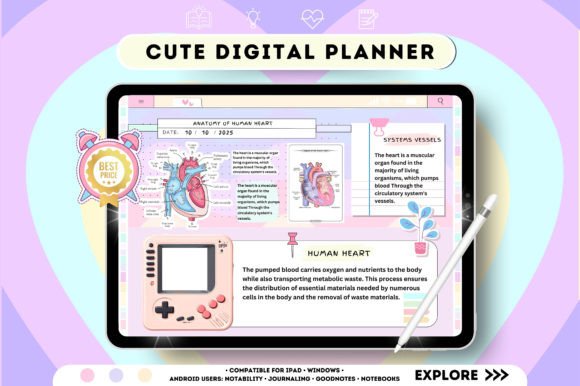 Digital Planner Templates: 15 Best Designs for an Organized Life 5 All in One Digital Planner Graphics 97073947 2 580x386 1