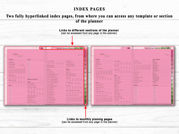 15 Undated Digital Planner: Brilliant Templates You’ll Love 3 All in One Undated Digital Planner Graphics 44065546 2 580x435 1