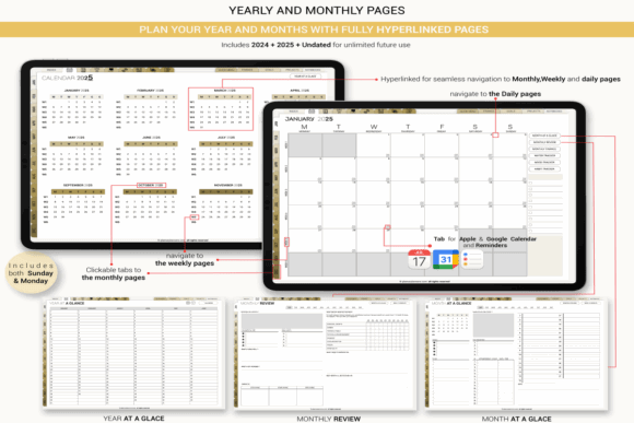 12 Best All-in-One Digital Planner Templates You’ll Love 9 AllinOne Digital Planner 20252026 Graphics 123772342 4 580x387 1