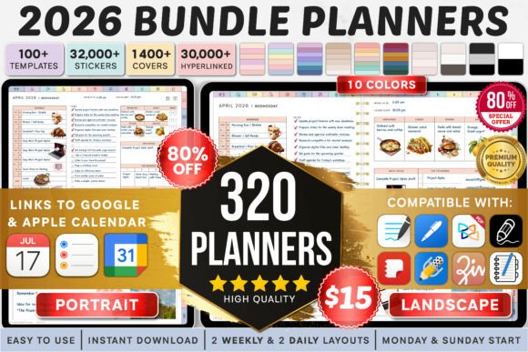 15 Undated Digital Planner: Brilliant Templates You’ll Love 4 AllinOne Digital Planner Goodnotes Graphics 132633832 1 1 580x387 1