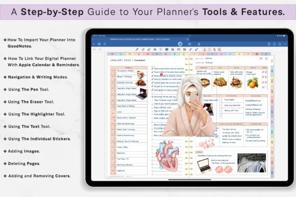 10 Minimalist Digital Planner Templates: Stunning Picks 21 AllinOne Digital Planner Goodnotes Graphics 132633832 8 580x387 1