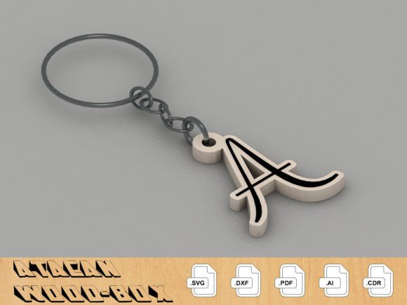 Laser Cut Files for Glowforge Projects: 25 Best Picks 28 Alphabet SVG DXF Set ABC Keychain Graphics 54366518 5 580x435 1