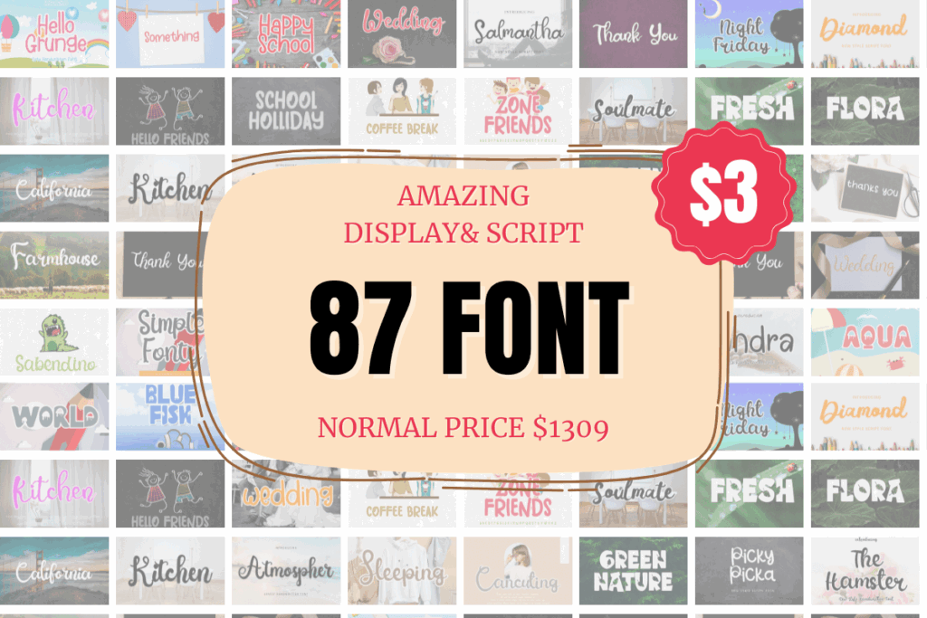 12 Best Display Font Bundles for YouTube Thumbnails 6 Amazing Display and Script Font Bundle Bundles 110111879 1