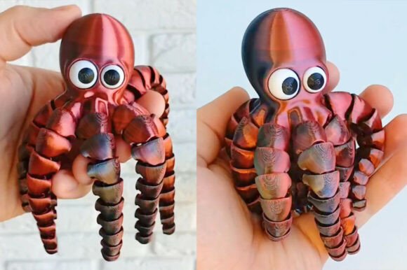 15 Best 3D Printing Models To Sell On Etsy 8 Articulated Octopus Flexible 3D Model 3D Printing 139726021 2 580x386 1