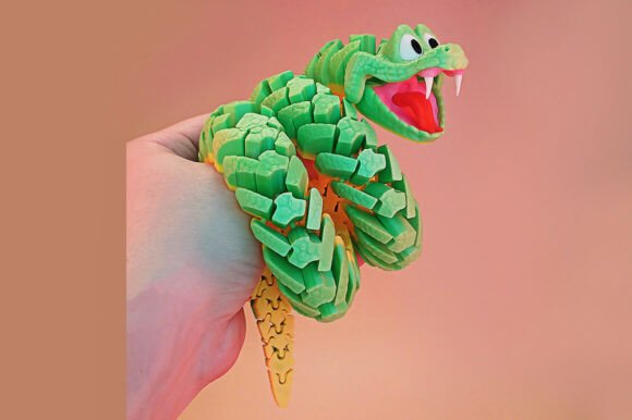 15 Best 3D Printing Models To Sell On Etsy 2 Articulated Snake Flexible 3D Print Toy 3D Printing 149644454 1 1 580x386 1