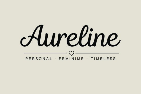 16 Soft Aesthetic Fonts: Beautiful Picks for Feminine Designs 14 Aureline font showcasing the words 'Aureline Personal - Feminine - Timeless' in a soft aesthetic style.