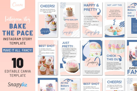 25 Instagram Story Templates: Gorgeous Designs You’ll Love 55 Bake the Pace Instagram Story Template Graphics 8931119 580x387 1