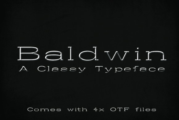 Fonts Similar to Clarendon: 15 Powerful Alternatives 8 Baldwin typeface showcasing its elegant design on a dark background.