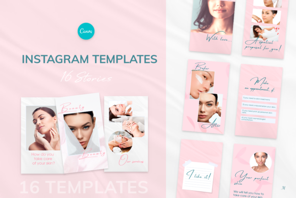 25 Instagram Story Templates: Gorgeous Designs You’ll Love 38 Beauty Pink Instagram Stories Templates Graphics 6043461 1 1 580x387 1