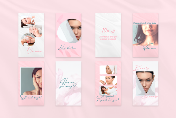 25 Instagram Story Templates: Gorgeous Designs You’ll Love 40 Beauty Pink Instagram Stories Templates Graphics 6043461 3 580x387 1