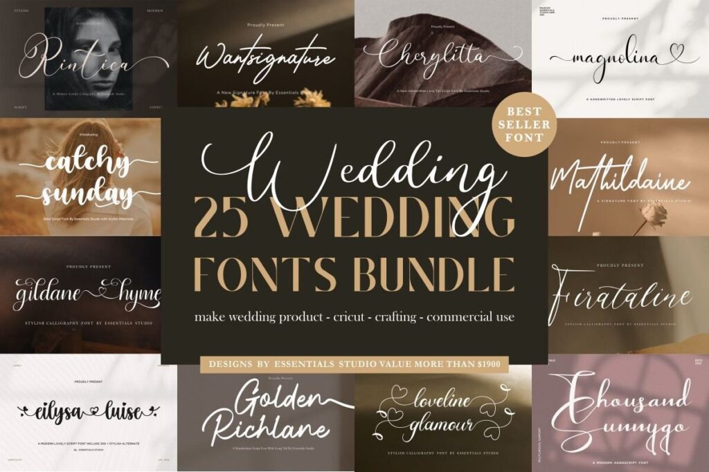 12 Best Handwritten Font Bundles for Wedding Invitations 10 Best Wedding Calligraphy Font Bundle Bundles 89676192 1