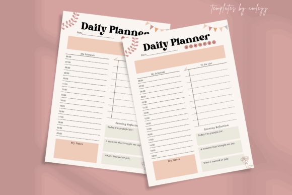 Top 11 Aesthetic Digital Planner Templates: Beautiful Picks 15 Boho Daily Planner Template for Canva Graphics 124878944 2 580x387 1