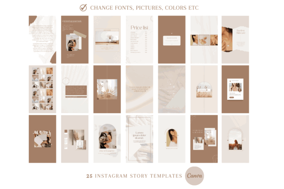 15 Minimalist Instagram Story Templates: Beautiful Kits 15 Boho Instagram Story Templates Canva Graphics 66007359 2 580x386 1 1