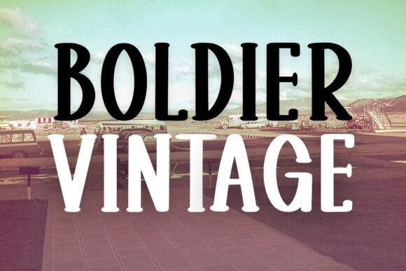 20 Bold Slab Serif Fonts: Powerful Logo & Headline Picks 23 Boldier Vintage slab serif font displayed prominently.