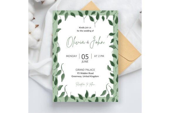 15 Wedding Invitation Template Ideas for Every Style 15 Botanical wedding invitation with green leaves and elegant typography.