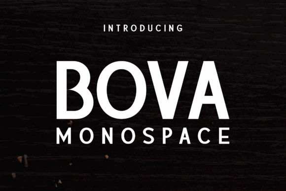 15 Best Monospace Fonts for Coding, Branding and Web Design 6 Bova Monospace font displayed prominently on a dark background.