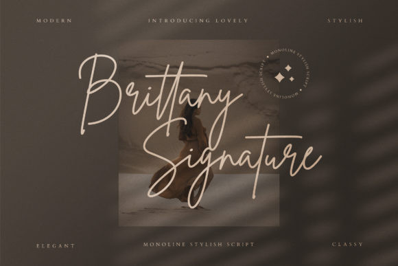 16 Soft Aesthetic Fonts: Beautiful Picks for Feminine Designs 16 Brittany Signature Script Fonts 910519 1 580x387 1