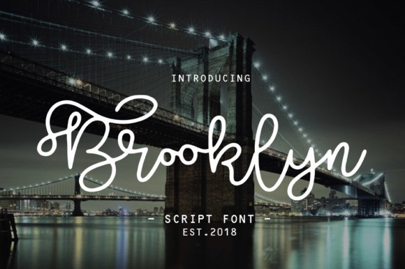 33 Best Feminine Script Fonts for Elegant Branding & Wedding Design 60 Brooklyn Script by fluffyartstudio 580x386 1