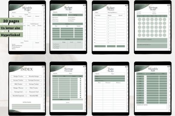 Digital Planner Templates: 15 Best Designs for an Organized Life 13 Budget Digital Planner Hyperlinked tab Graphics 31384849 2 580x386 1