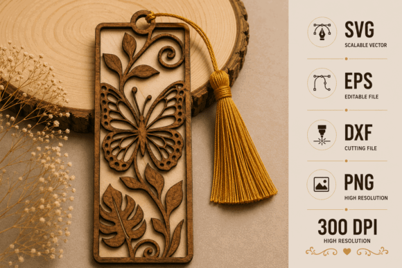 Laser Cut Wood Bookmarks Ideas: 24 Stunning Designs 11 Butterfly Wooden Bookmark Laser Cut File Laser Cutting 149569200 1 1 580x387 1