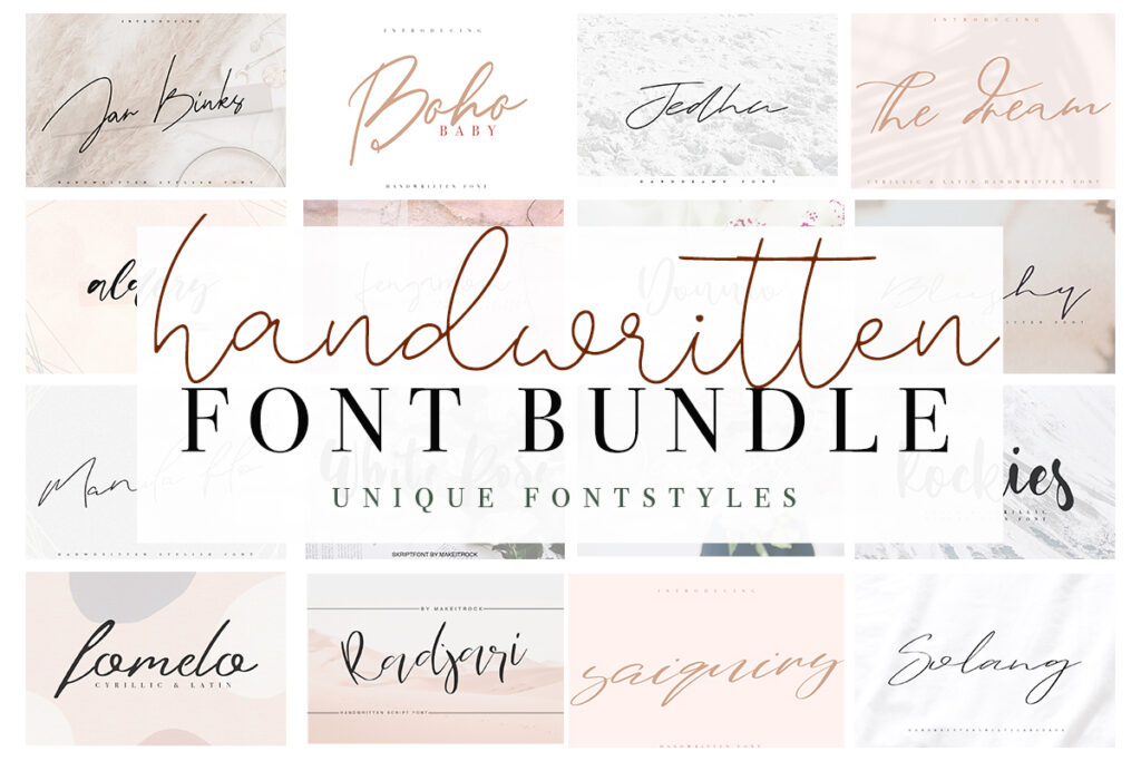 12 Best Handwritten Font Bundles for Wedding Invitations 6 CV