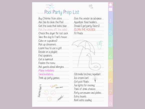 16 Handwritten Fonts for Commercial Use That Look Professional 34 Handwritten pool party prep list with various tasks and reminders.