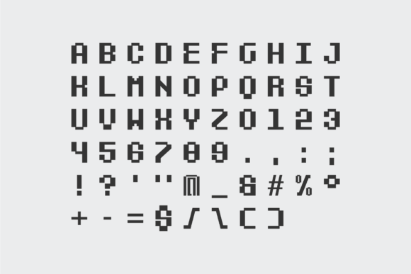 15 Best Monospace Fonts for Coding, Branding and Web Design 14 Geometric monospaced font characters displayed in a grid layout.