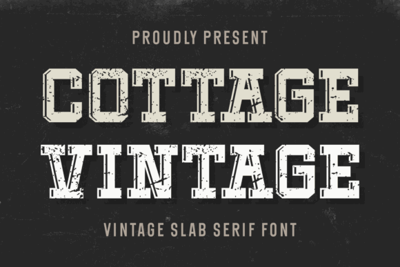 Fonts Similar to Clarendon: 15 Powerful Alternatives 28 Cottage Vintage font showcasing bold slab serif style with a vintage aesthetic.